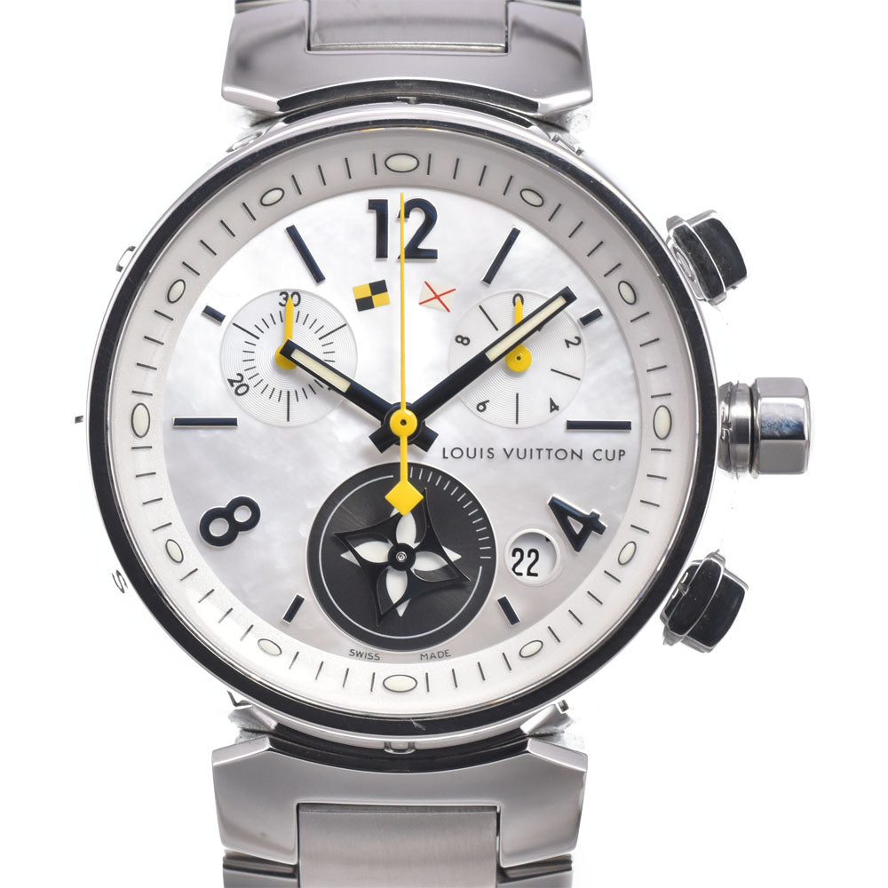 LOUIS VUITTON Tambour Lovely Cup Chronograph Q132C White shell Dial Quartz Ladies
 Watch N#150937