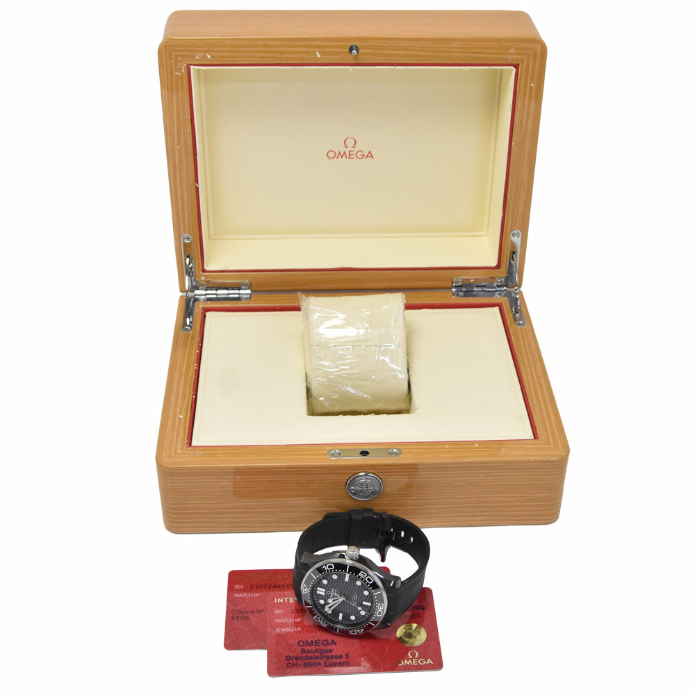 with paper OMEGA Seamaster Professional Co-Axial 210.92.44.20.01.001 black Dial Automatic Men's
 Watch M#150950