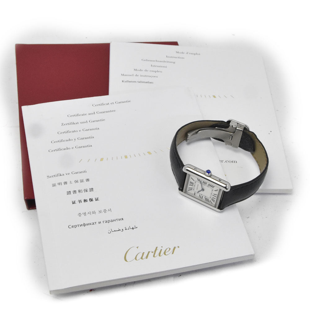 with paper CARTIER Tank solo WSTA0030 Silver Dial Quartz Ladies
 Watch M#150952