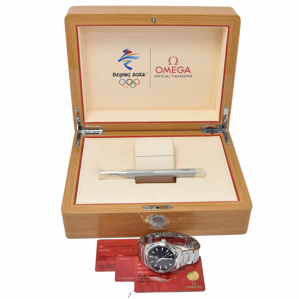 with paper OMEGA Seamaster Aqua Terra 220.10.41.21.03.003 blue Dial Automatic Men's
 Watch M#150954