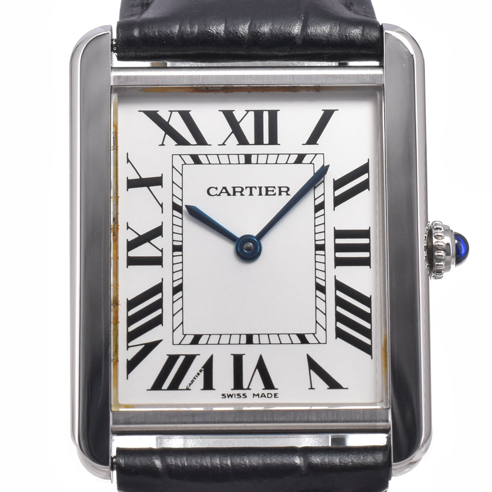 with paper CARTIER Tank solo LM W1018355 Silver Dial Quartz Men's
 Watch M#150962