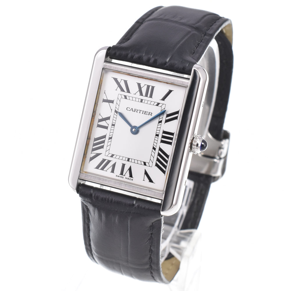 with paper CARTIER Tank solo LM W1018355 Silver Dial Quartz Men's
 Watch M#150962
