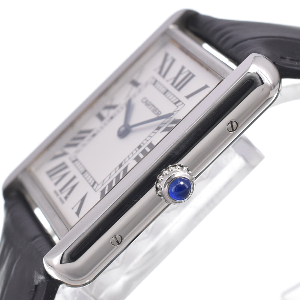 with paper CARTIER Tank solo LM W1018355 Silver Dial Quartz Men's
 Watch M#150962