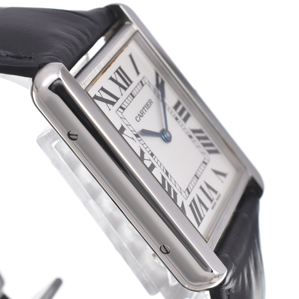with paper CARTIER Tank solo LM W1018355 Silver Dial Quartz Men's
 Watch M#150962