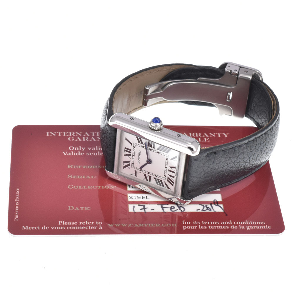 with paper CARTIER Tank solo WSTA0030 Silver Dial Quartz Ladies
 Watch M#150964