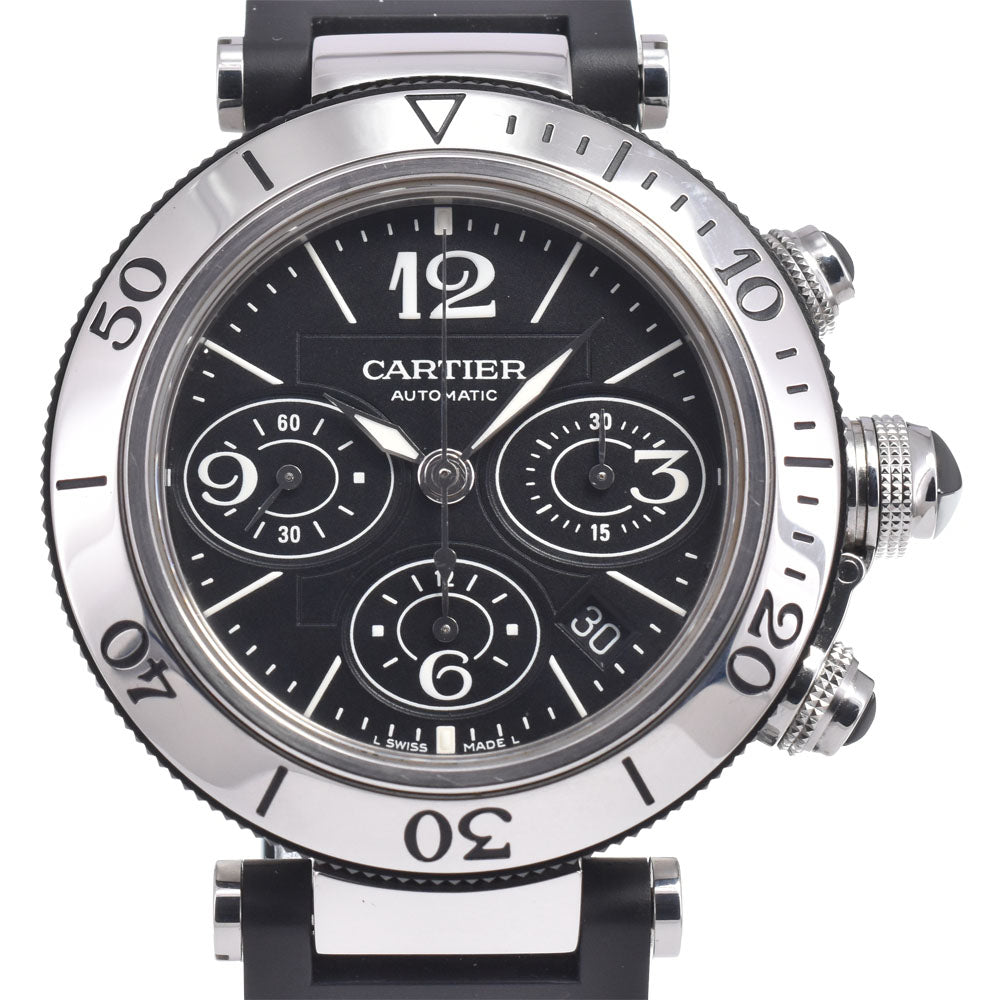 with paper CARTIER Pacha Sea timer W31088U2 black Dial Automatic Men's
 Watch O#150965