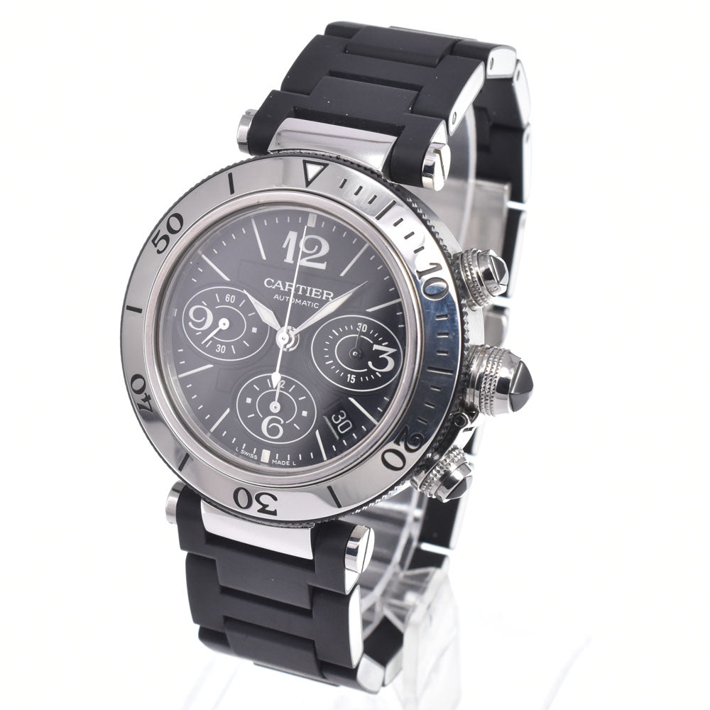 with paper CARTIER Pacha Sea timer W31088U2 black Dial Automatic Men's
 Watch O#150965