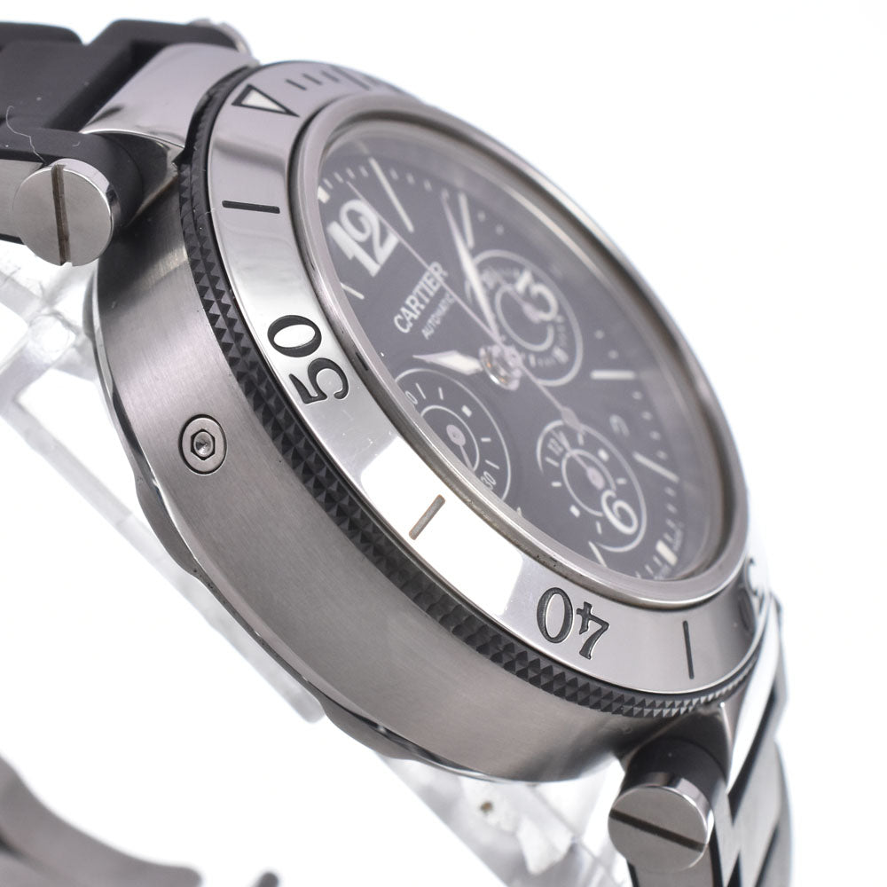 with paper CARTIER Pacha Sea timer W31088U2 black Dial Automatic Men's
 Watch O#150965
