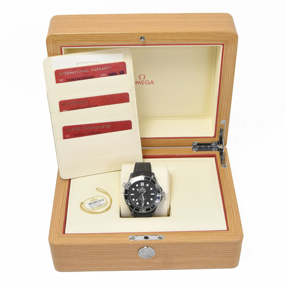 with paper OMEGA Seamaster Professional 300 Co-Axial 210.92.44.20.01.001 Black Ceramic black Dial Automatic Men's
 Watch M#150967