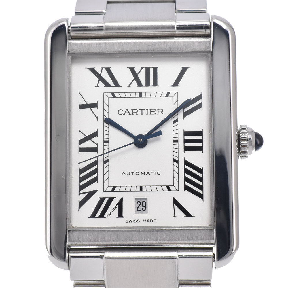 with paper CARTIER Tank solo W5200028 Date Silver Dial Automatic Men's
 Watch M#150970