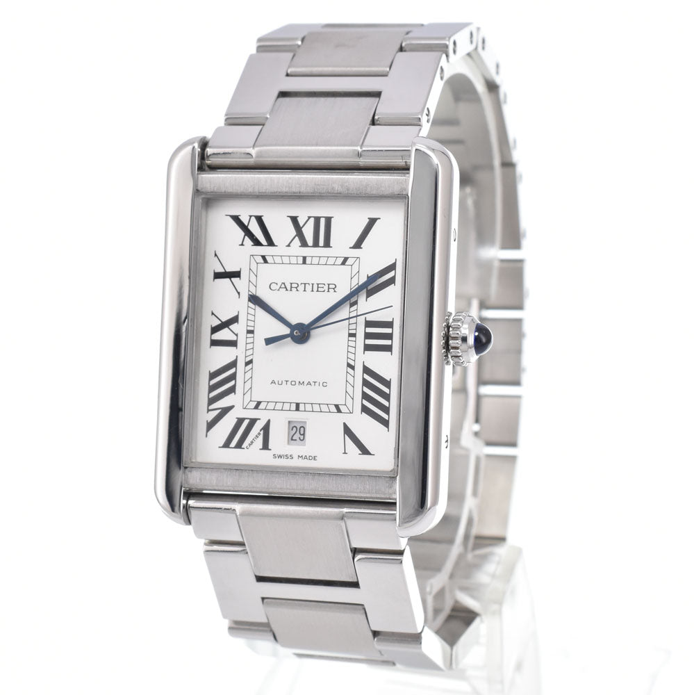 with paper CARTIER Tank solo W5200028 Date Silver Dial Automatic Men's
 Watch M#150970