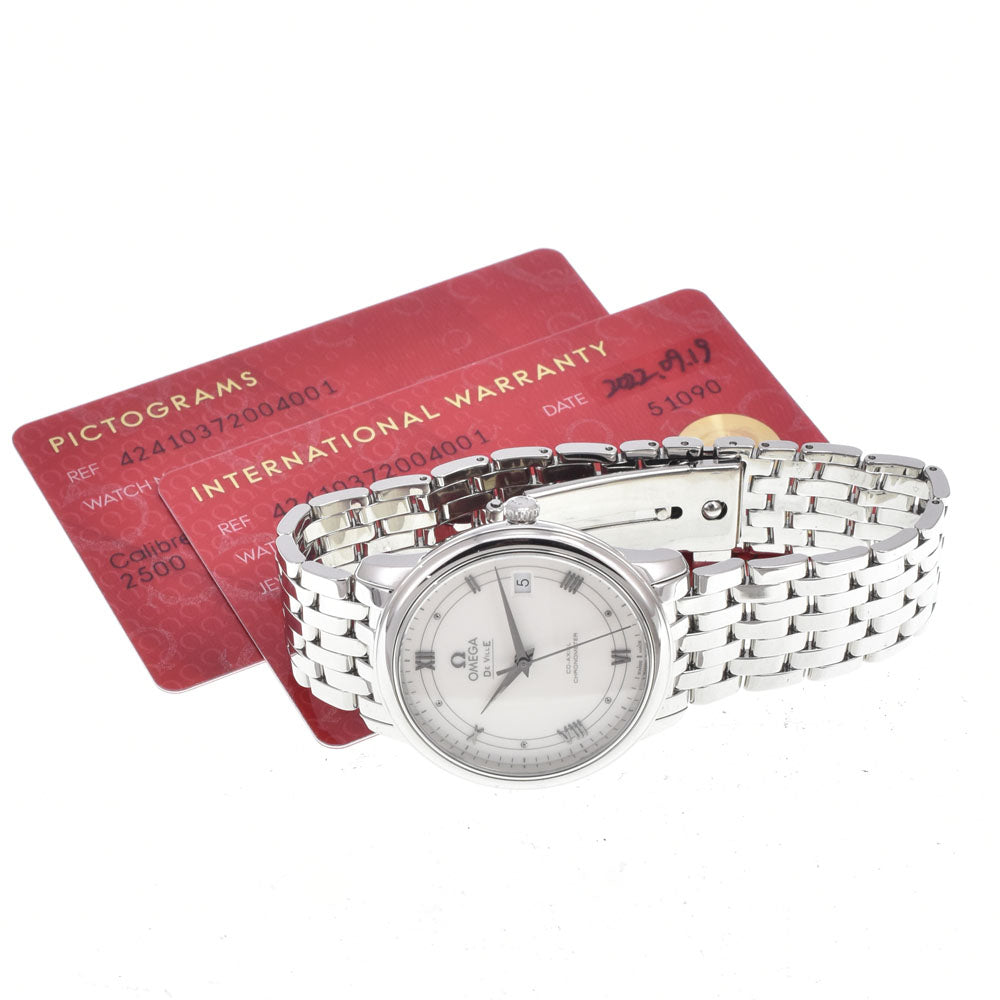 with paper OMEGA De Ville Prestige 424.10.37.20.04.001 Date white Dial Automatic Men's
 Watch L#150974
