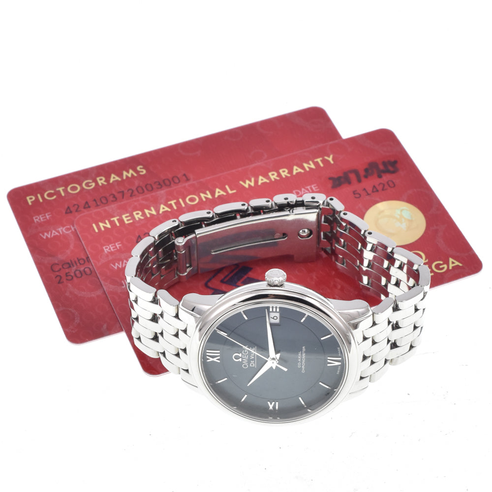 with paper OMEGA De Ville Prestige 424.10.37.20.03.001 blue Dial Automatic Men's
 Watch L#150977