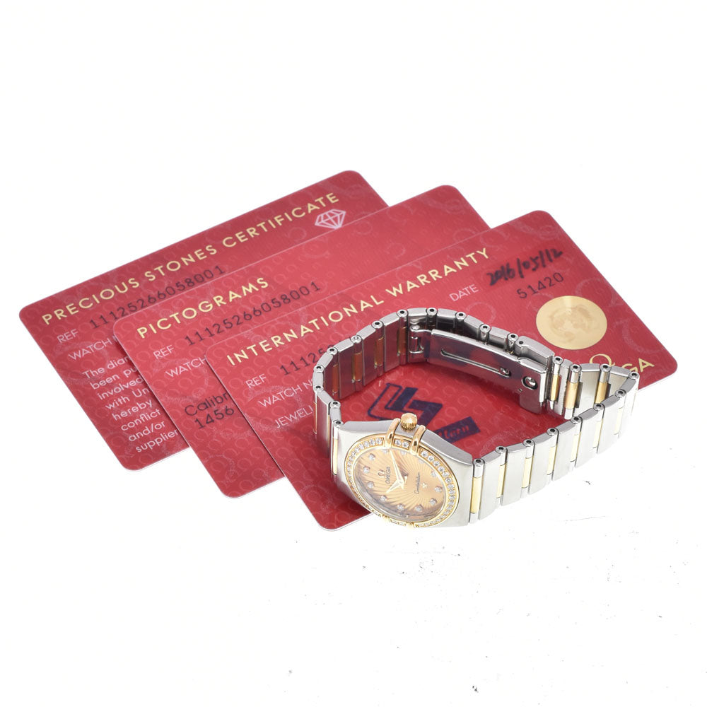 with paper OMEGA Constellation 111.25.26.60.58.001 diamond gold Dial Quartz Ladies
 Watch M#150984
