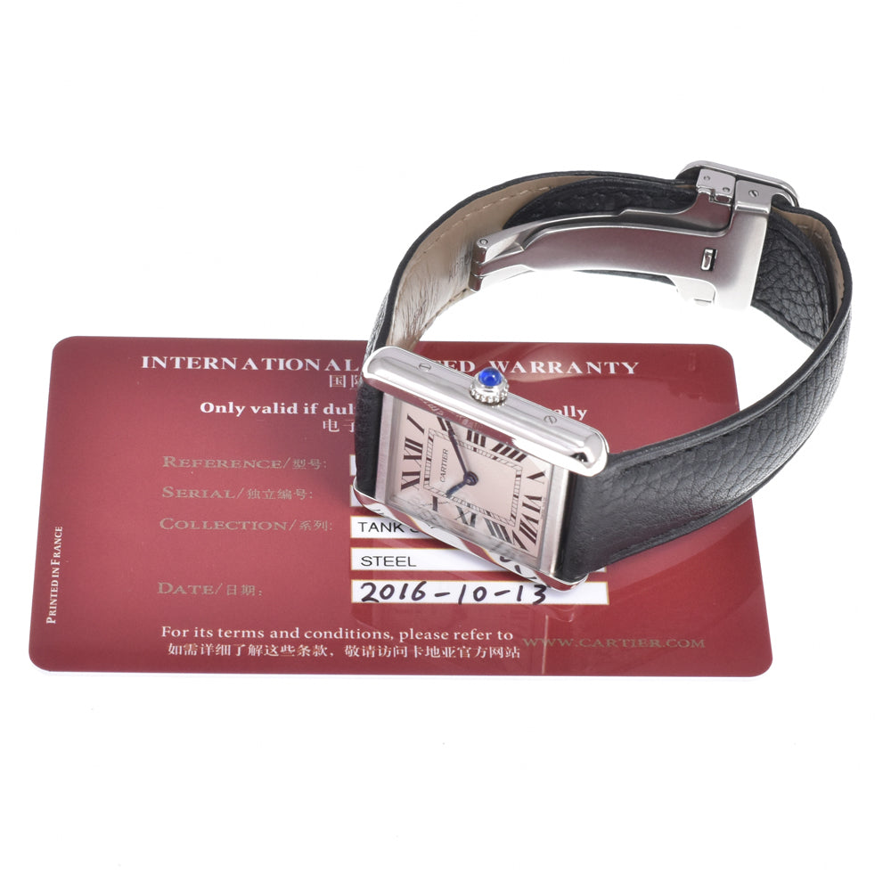 with paper CARTIER Tank solo WSTA0030 Silver Dial Quartz Ladies
 Watch M#150985