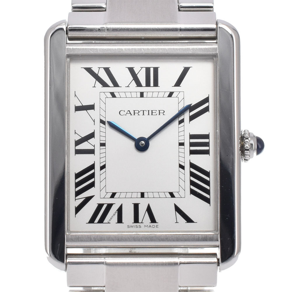 with paper CARTIER Tank solo W5200014 Silver Dial Quartz Men's
 Watch M#150996
