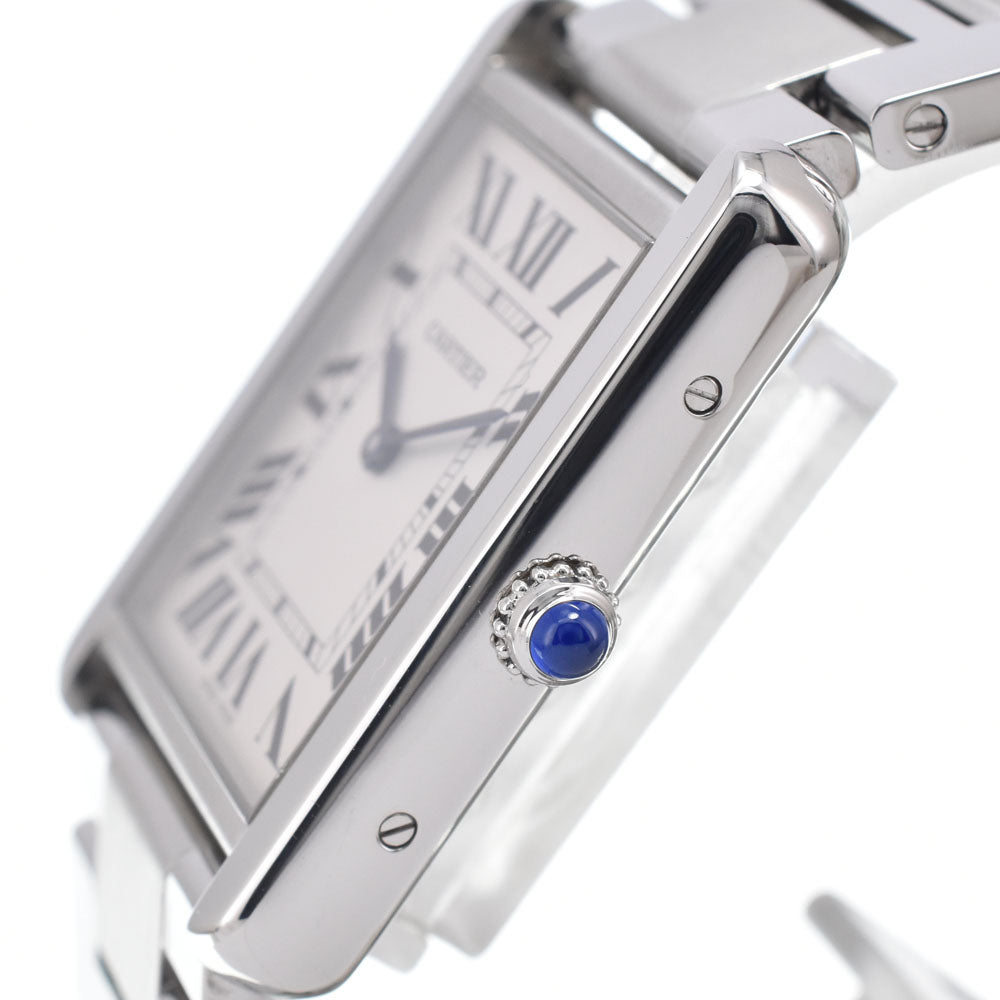 with paper CARTIER Tank solo W5200014 Silver Dial Quartz Men's
 Watch M#150996