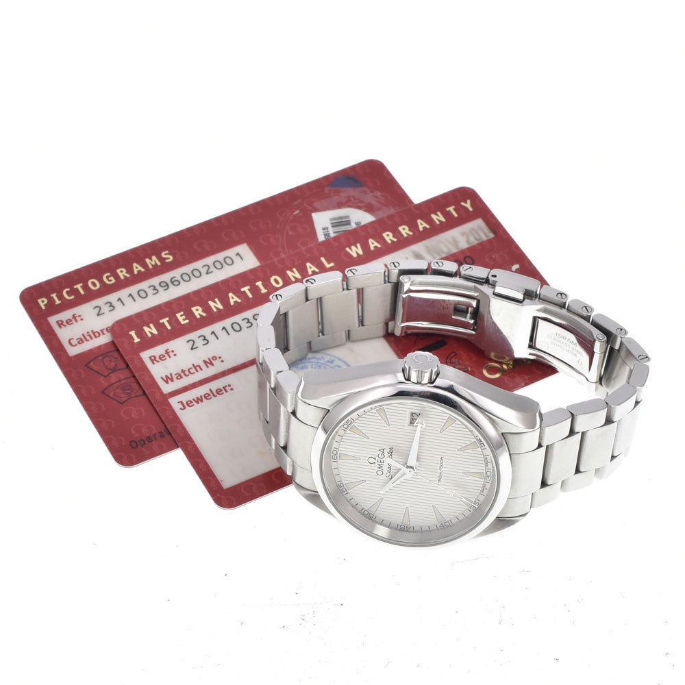 with paper OMEGA Seamaster Aqua Terra 231.10.39.60.02.001 Silver Dial Quartz Men's
 Watch M#151007