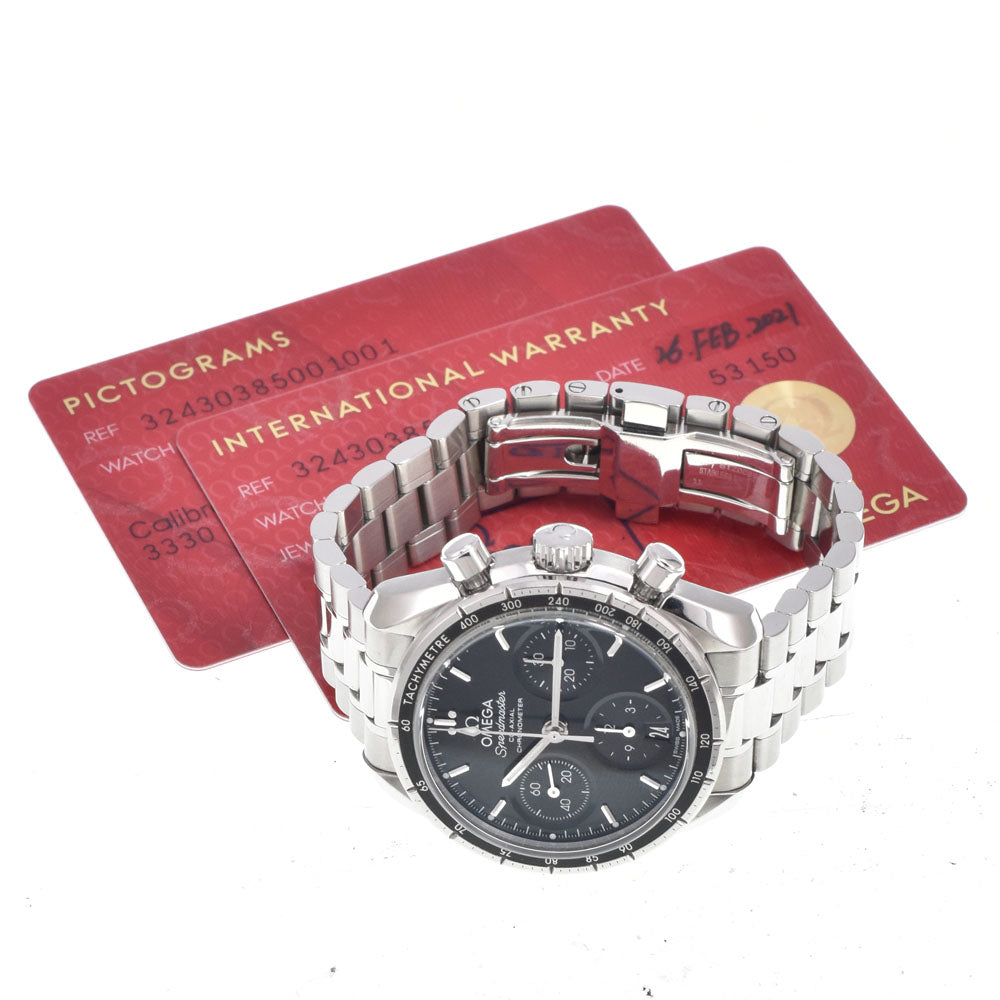 with paper OMEGA Speedmaster Co-Axial 311.30.42.30.01.005 Chronograph Date black Dial Automatic Men's
 Watch L#151012