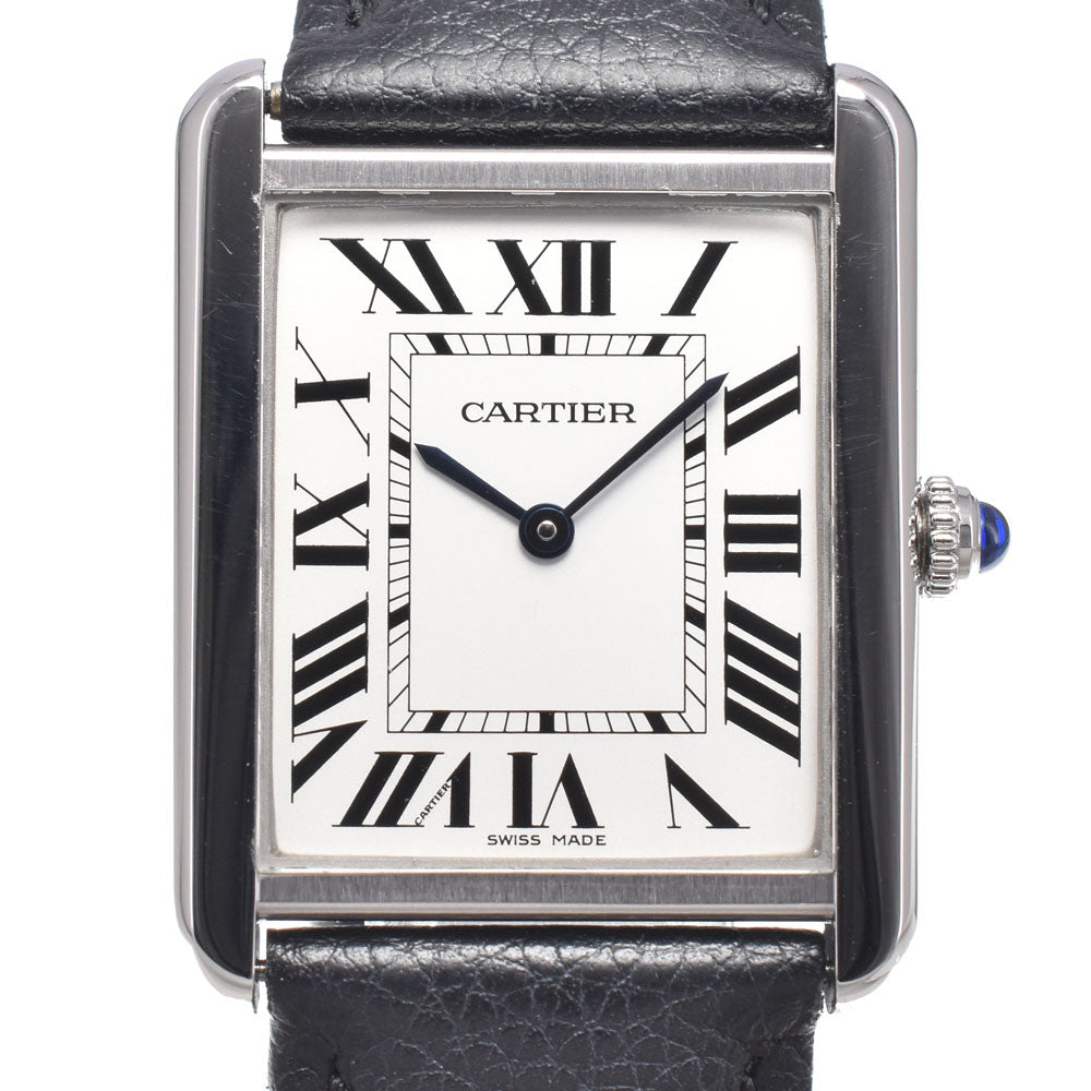 with paper CARTIER Tank solo LM WSTA0028 Silver Dial Quartz Men's
 Watch L#151013