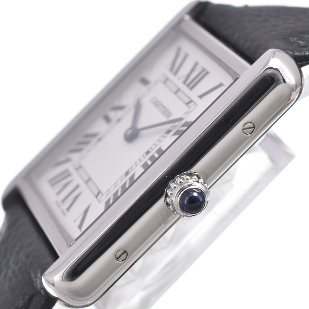 with paper CARTIER Tank solo LM WSTA0028 Silver Dial Quartz Men's
 Watch L#151013