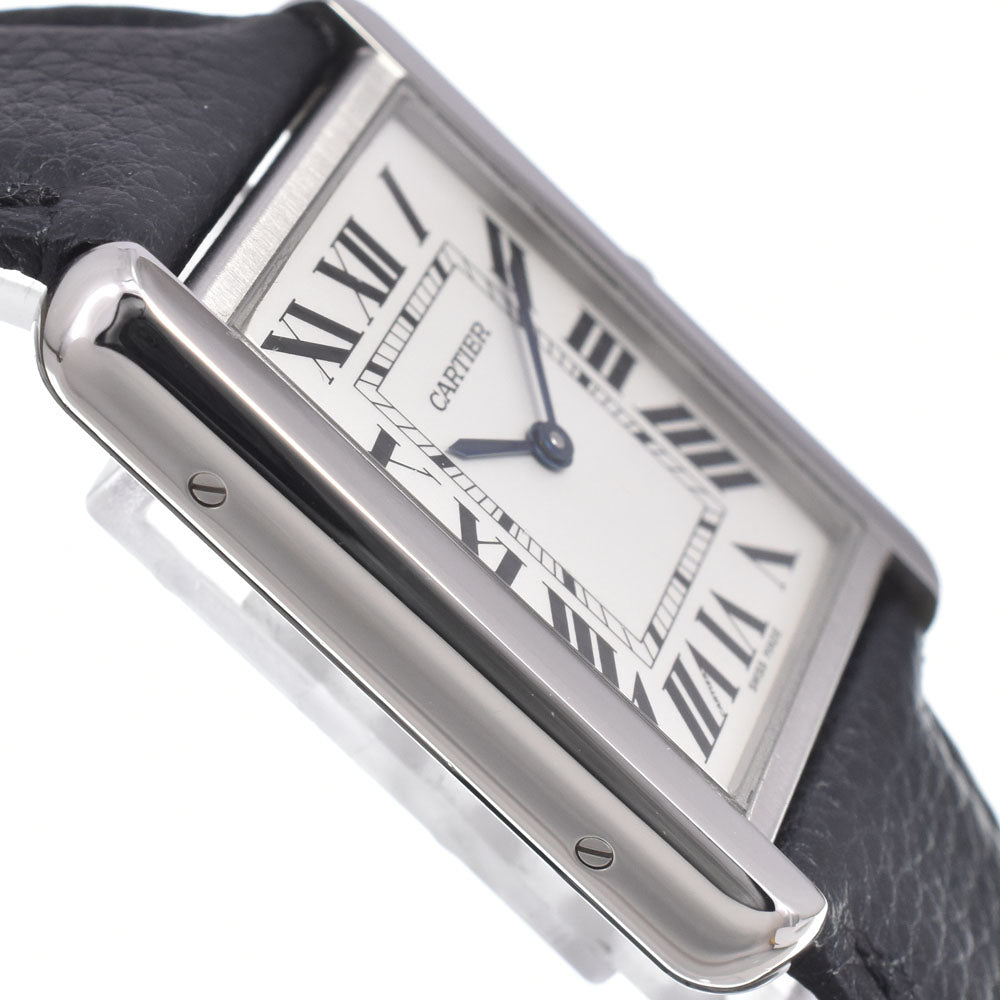 with paper CARTIER Tank solo LM WSTA0028 Silver Dial Quartz Men's
 Watch L#151013