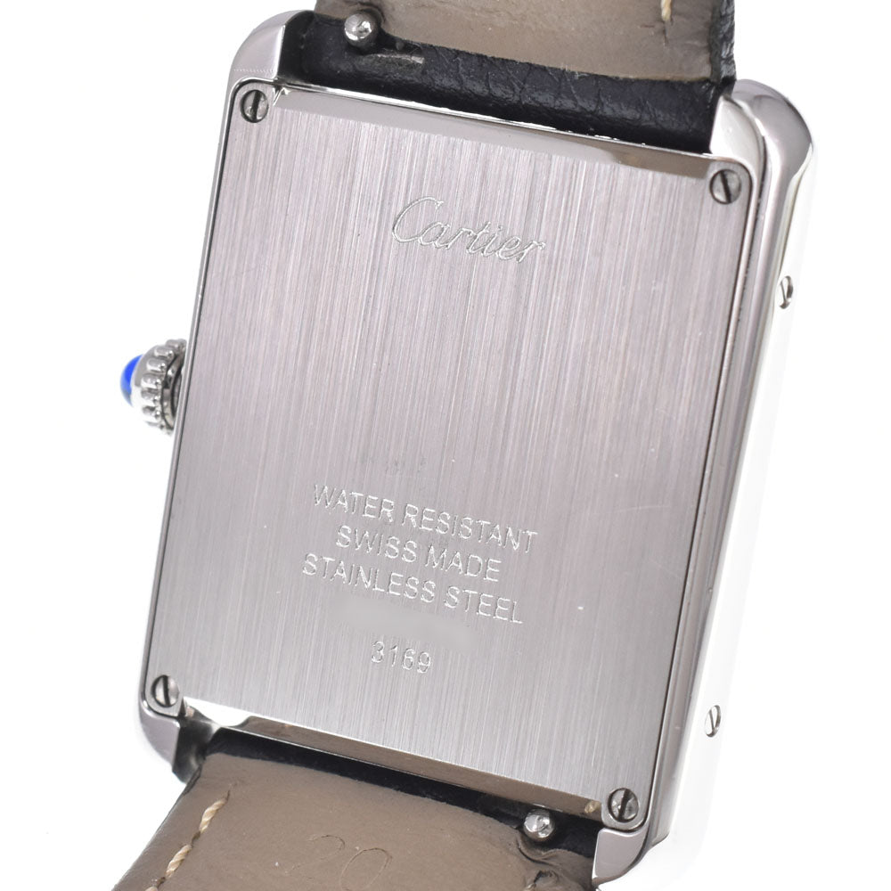 with paper CARTIER Tank solo LM WSTA0028 Silver Dial Quartz Men's
 Watch L#151013