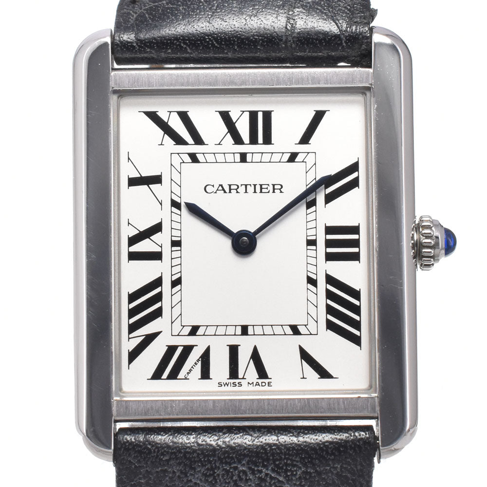 with paper CARTIER Tank solo LM WSTA0028 Silver Dial Quartz Men's
 Watch M#151014