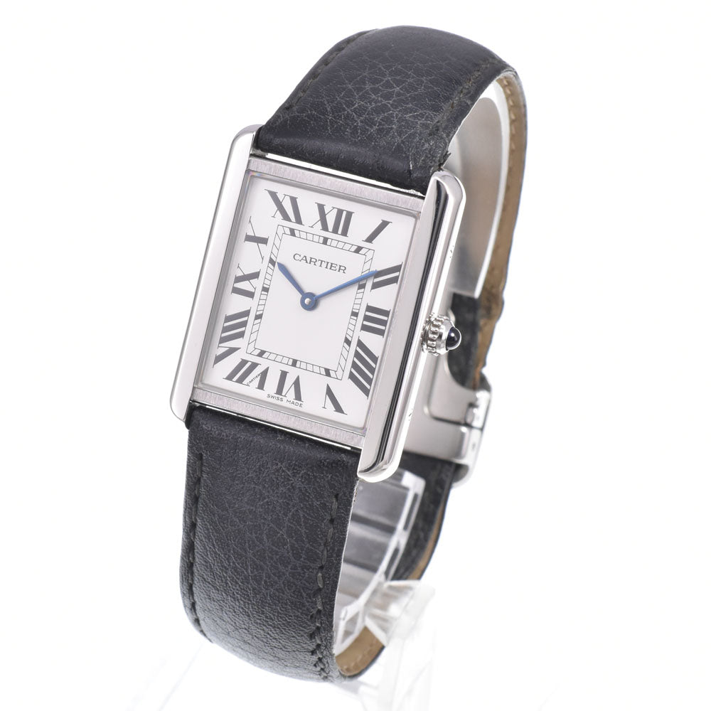 with paper CARTIER Tank solo LM WSTA0028 Silver Dial Quartz Men's
 Watch M#151014
