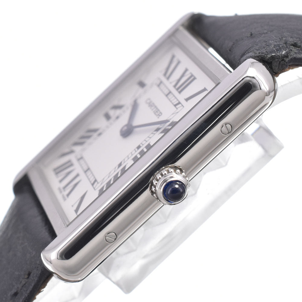 with paper CARTIER Tank solo LM WSTA0028 Silver Dial Quartz Men's
 Watch M#151014