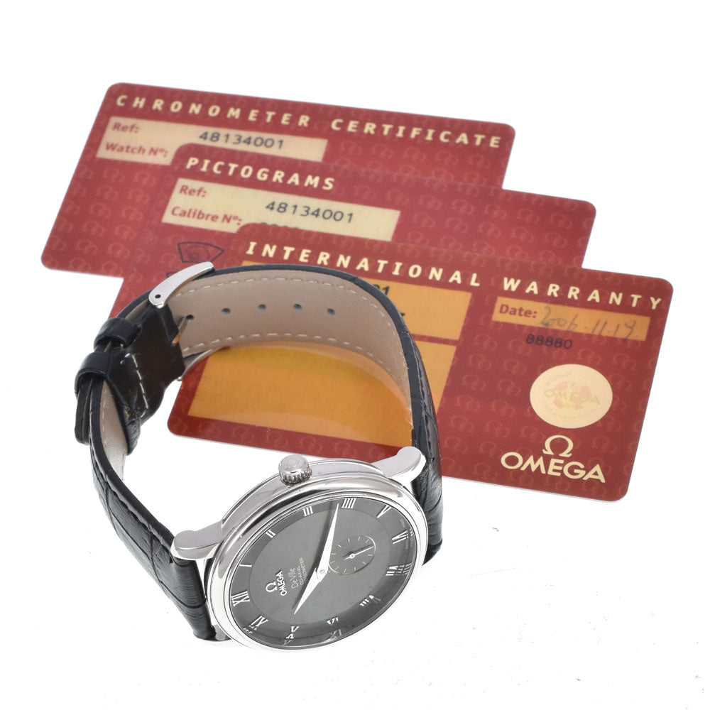 with paper OMEGA De Ville Prestige Coaxial 4813.40.01 Small second gray Dial Automatic Men's
 Watch M#151021