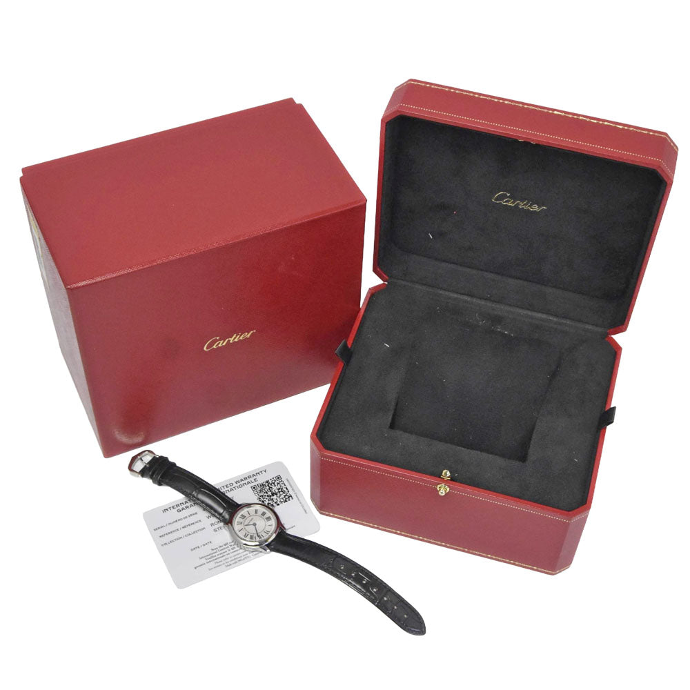with paper CARTIER Ronde Must de Cartier WSRN0032 Silver Dial Quartz Men's
 Watch L#151024