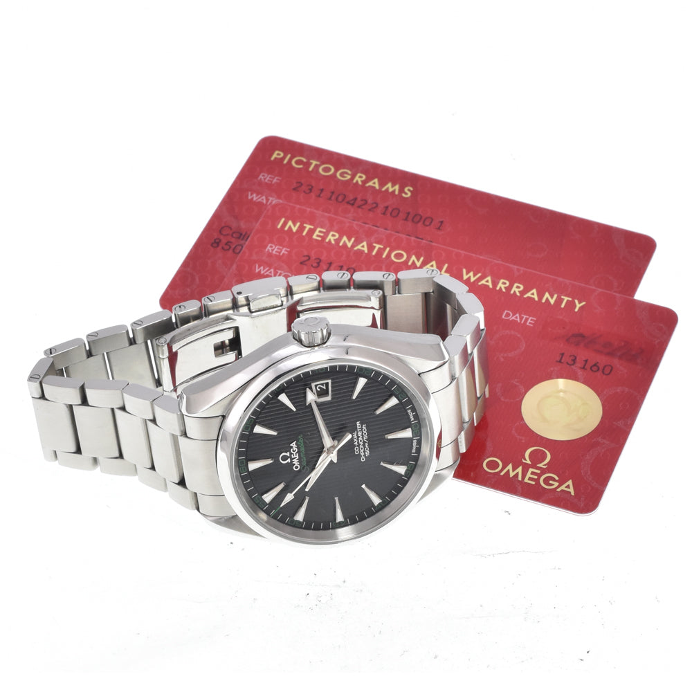 with paper OMEGA Seamaster Aqua Terra 231.10.42.21.01.001 black Dial Automatic Men's
 Watch N#151029