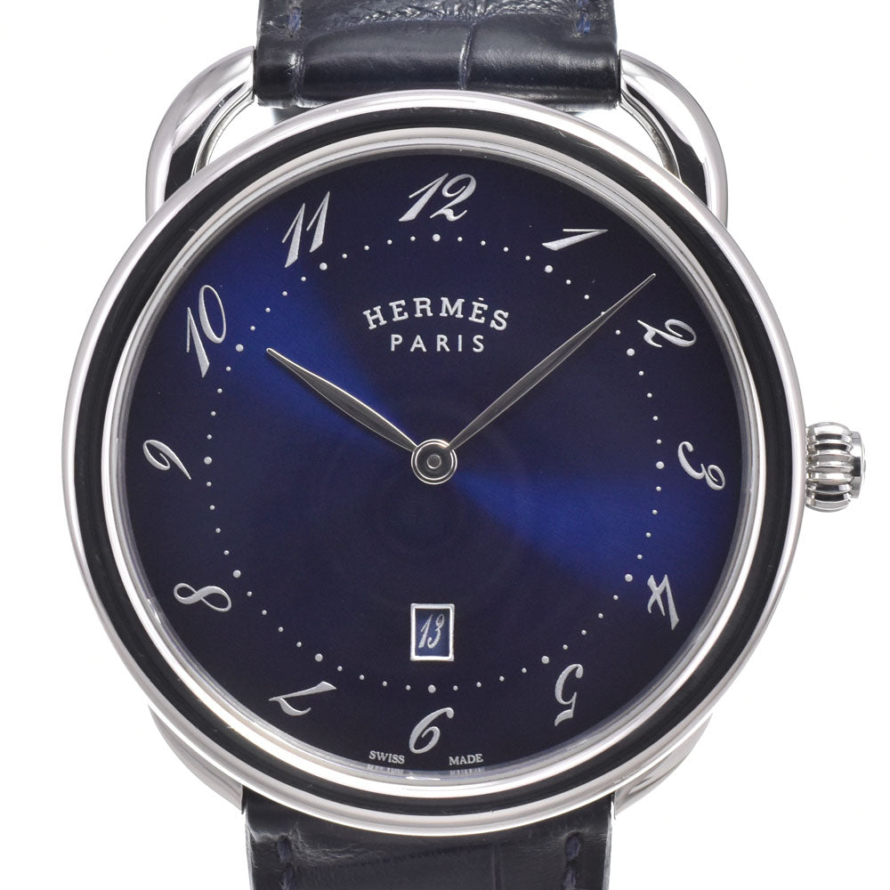 HERMES Arceau AR7Q.810 Date blue Dial Quartz Men's
 Watch M#151033