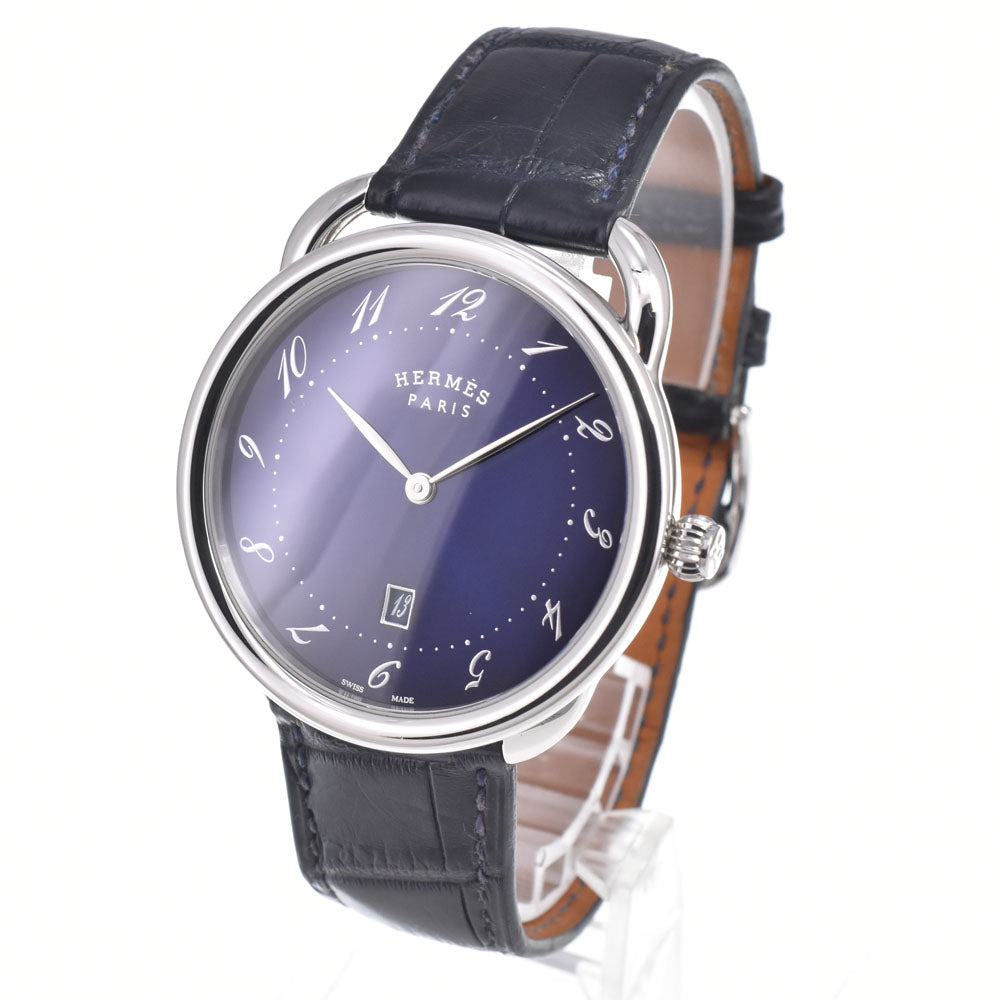 HERMES Arceau AR7Q.810 Date blue Dial Quartz Men's
 Watch M#151033