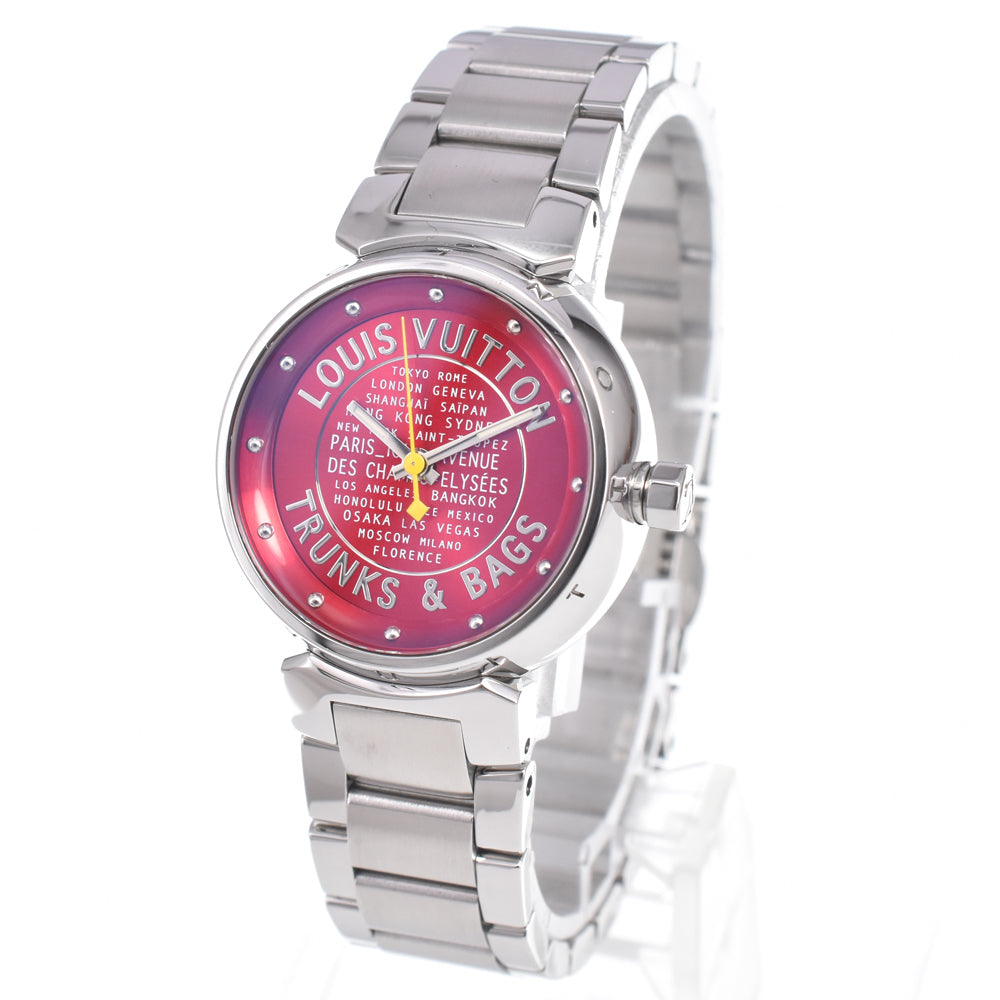 LOUIS VUITTON Tambour TRUNKS&BAGS Q121N pink Dial Quartz Ladies
 Watch N#151035