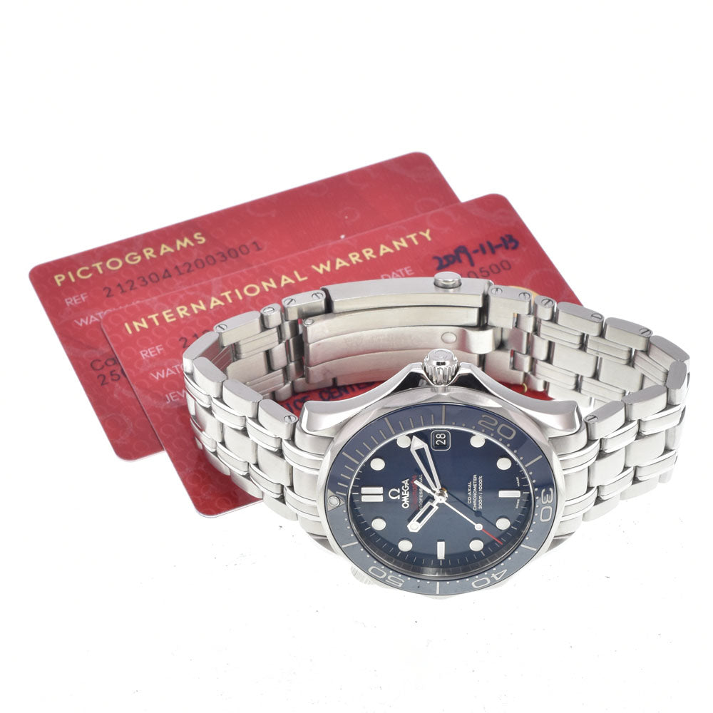 with paper OMEGA Seamaster Diver 300m 212.30.41.20.03.001 Date CO-AXIAL blue Dial Automatic Men's
 Watch L#151039