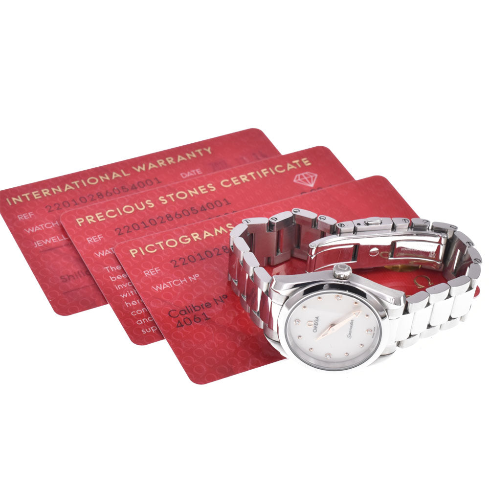 with paper OMEGA Seamaster Aqua Terra 220.10.28.60.54.001 white Dial Quartz Ladies
 Watch N#151046