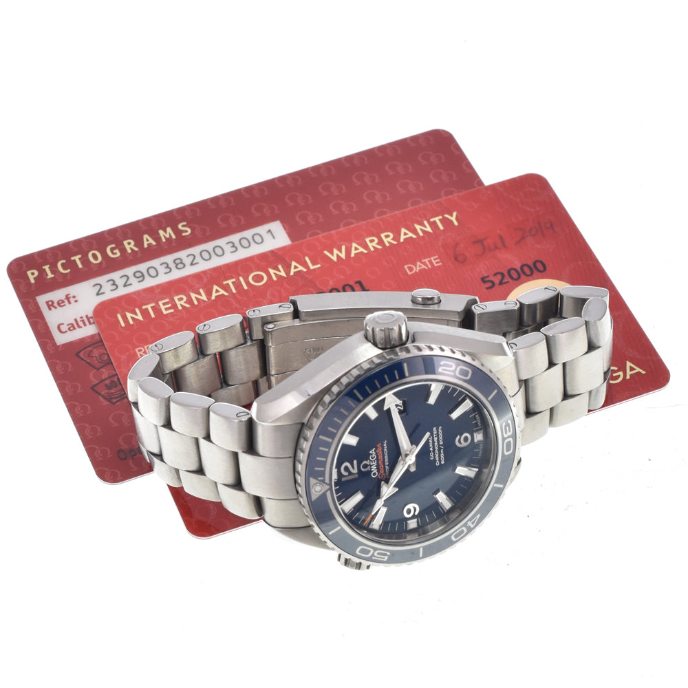 with paper OMEGA Seamaster Planet Ocean 600 232.90.38.20.03.001 blue Dial Automatic Unisex
 Watch L#151047