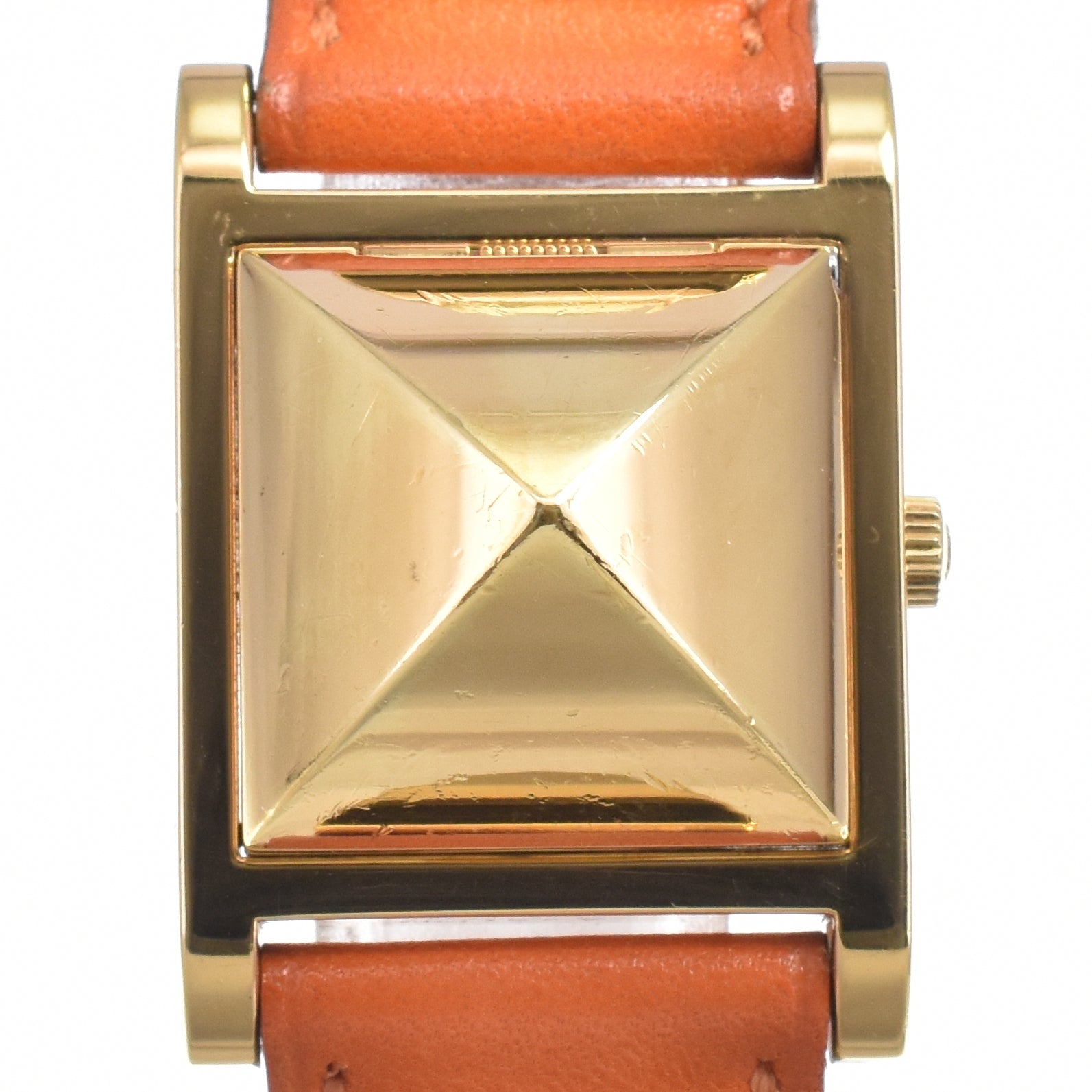 HERMES Medor ME1.201 Gold Plated / Leather white Dial Quartz Ladies
 Watch N#151067