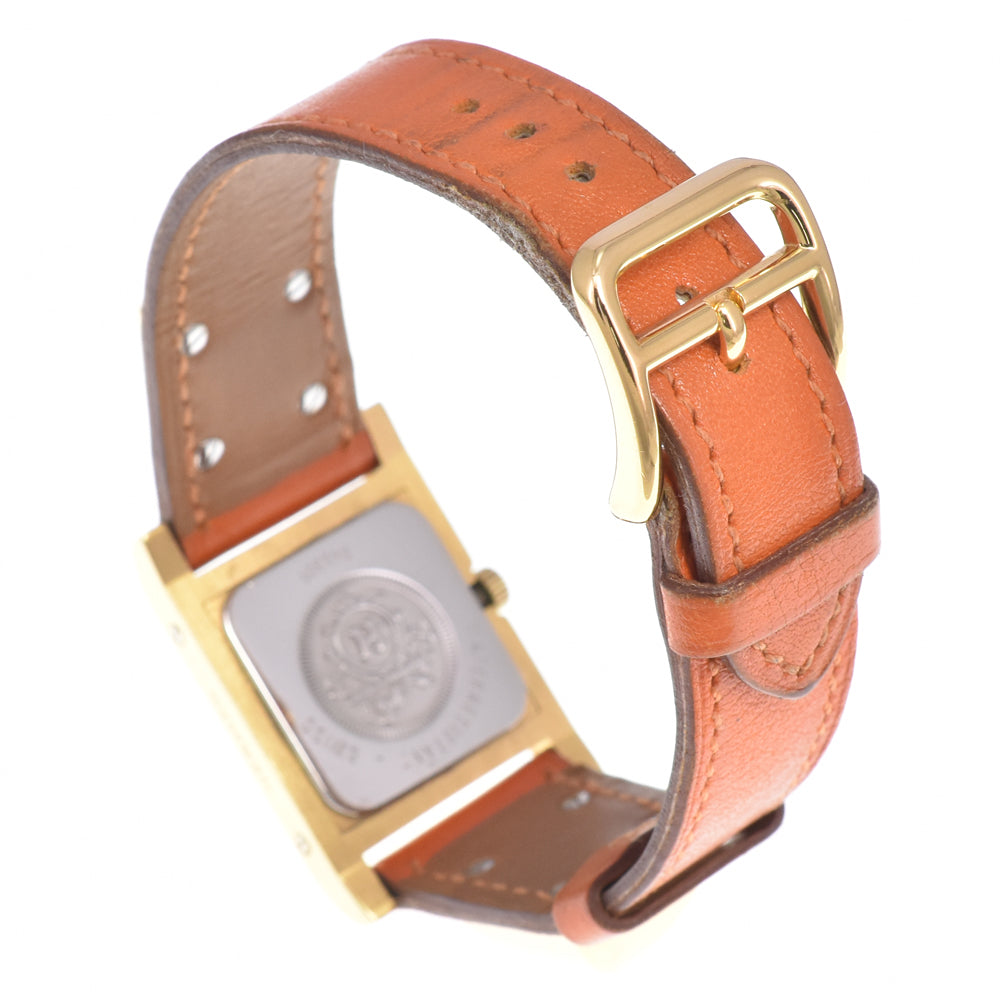 HERMES Medor ME1.201 Gold Plated / Leather white Dial Quartz Ladies
 Watch N#151067