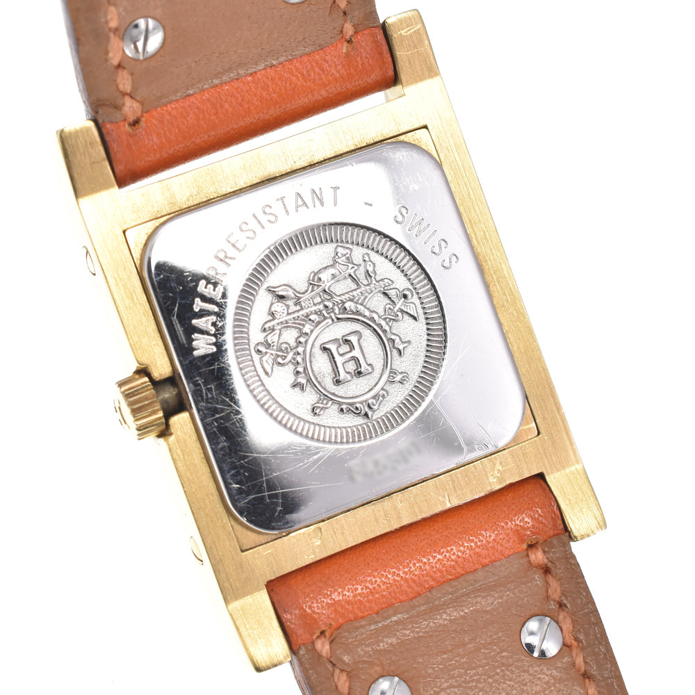 HERMES Medor ME1.201 Gold Plated / Leather white Dial Quartz Ladies
 Watch N#151067