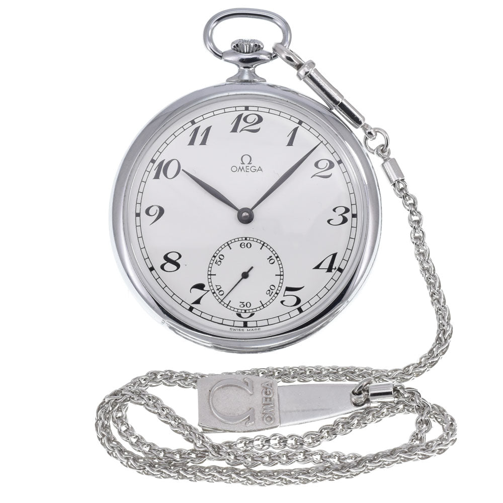 OMEGA Ref.121.1740 vintage Small second white Dial Hand Winding Men's
 Pocket watch O#151069