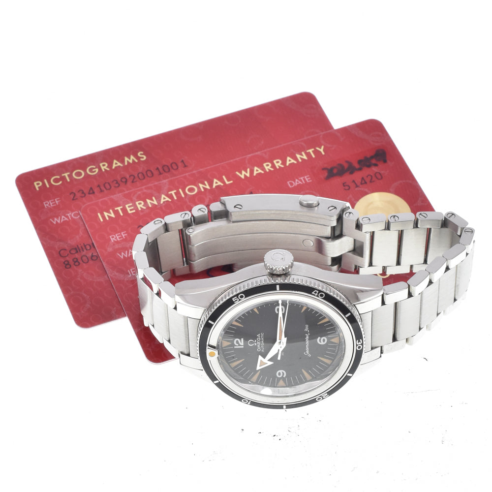 with paper OMEGA Seamaster300 234.10.39.20.01.001 black Dial Automatic Men's
 Watch L#151073