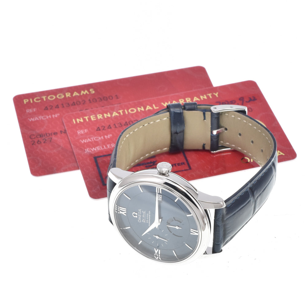 with paper OMEGA De Ville 424.13.40.21.03.001 blue Dial Automatic Men's
 Watch L#151076