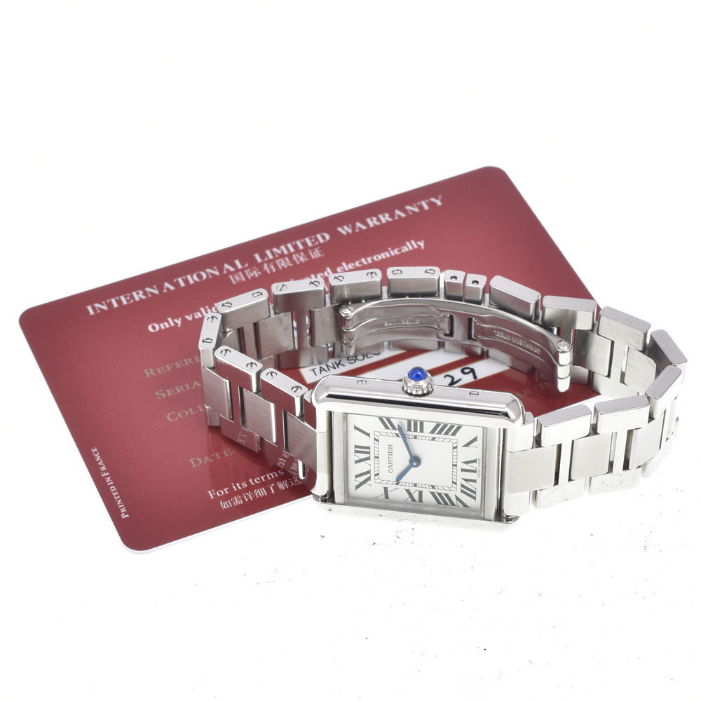 with paper CARTIER Tank solo W5200013 Silver Dial Quartz Ladies
 Watch M#151078