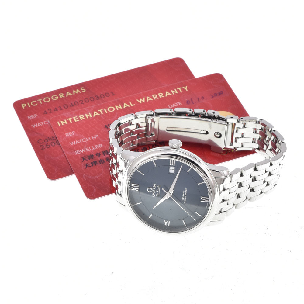 with paper OMEGA De Ville Prestige 424.10.40.20.03.001 blue Dial Automatic Men's
 Watch M#151079
