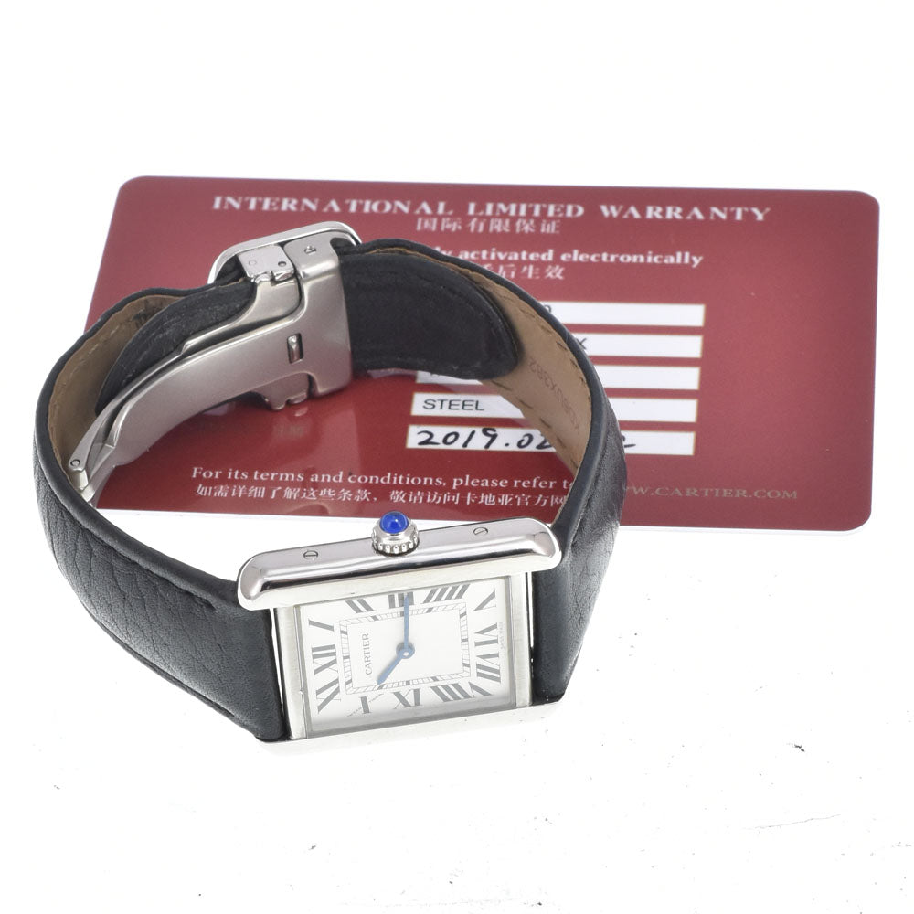 with paper CARTIER Tank solo WSTA0030 Silver Dial Quartz Ladies
 Watch M#151086