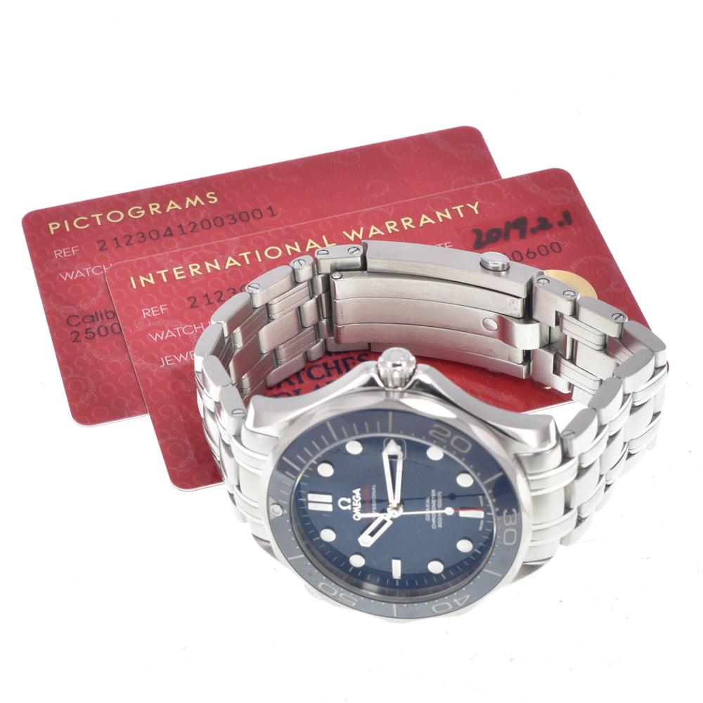 with paper OMEGA Seamaster Diver 300m 212.30.41.20.03.001 blue Dial Automatic Men's
 Watch L#151089