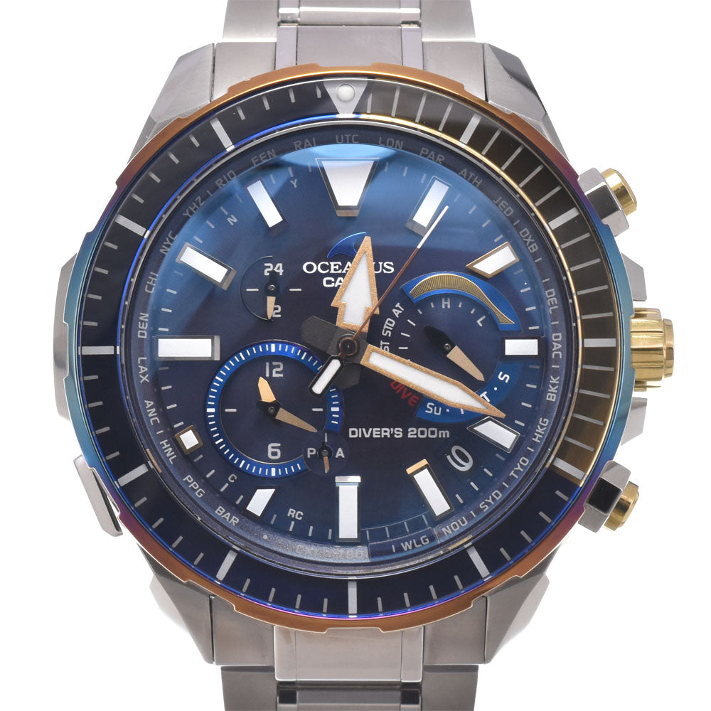 with paper CASIO Oceanus OCW-P2000D-2AJF blue Dial Radio Sync Solar Men's
 Watch M#151091